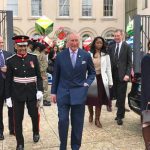 The Prince of Wales visited Barclays Eagle Lab, Kensington and was received by Lady Arnold (Deputy Lieutenant of Greater London)