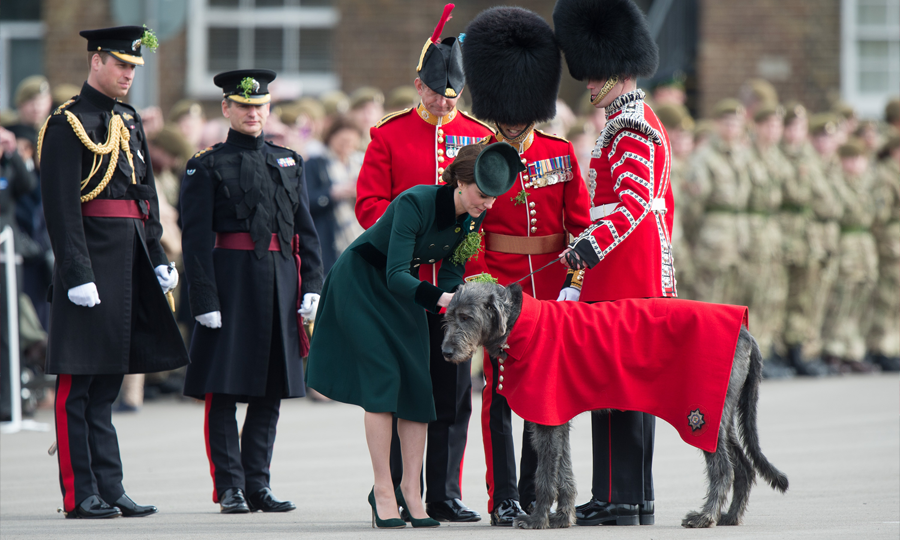 The Duke and Duchess of Cambridge visit the Irish Guards on St. Patrick’s Day