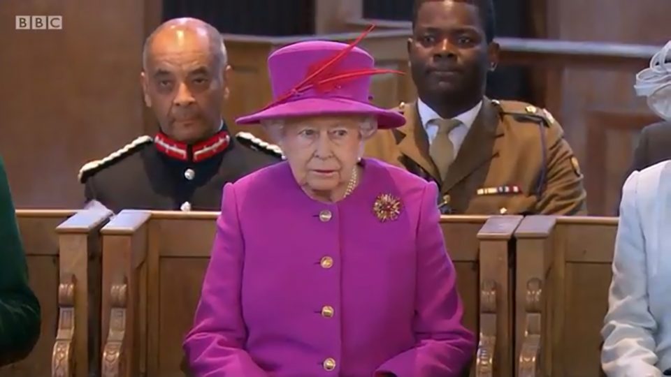 Her Majesty The Queen attends a Service at St Mary’s Church