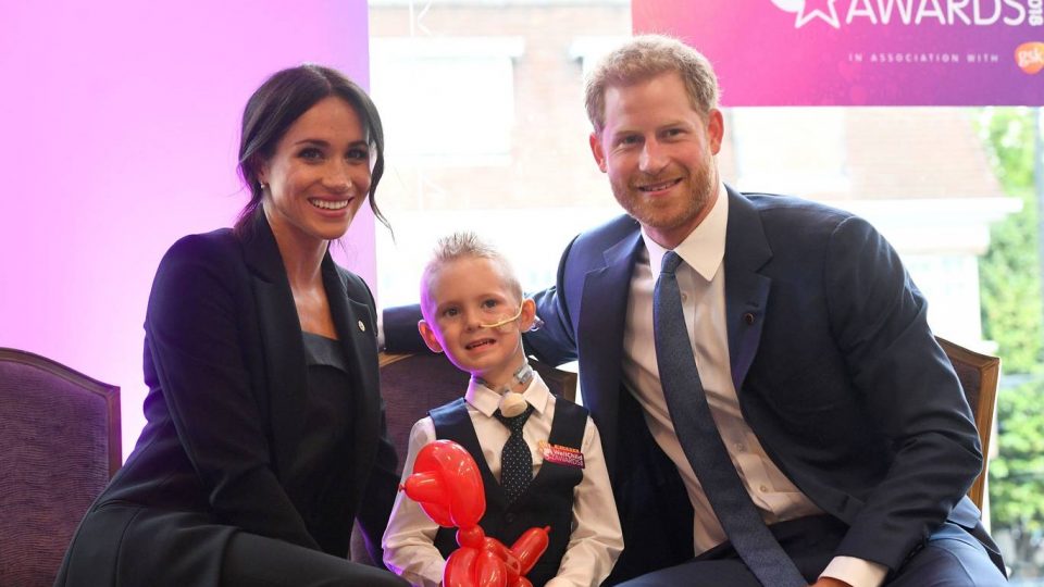 The Duke and Duchess of Sussex attends a Reception and Awards Ceremony at the Royal Lancaster Hotel