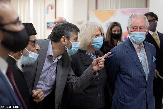 The Prince of Wales and The Duchess of Cornwall visit Finsbury Park Mosque vaccination centre